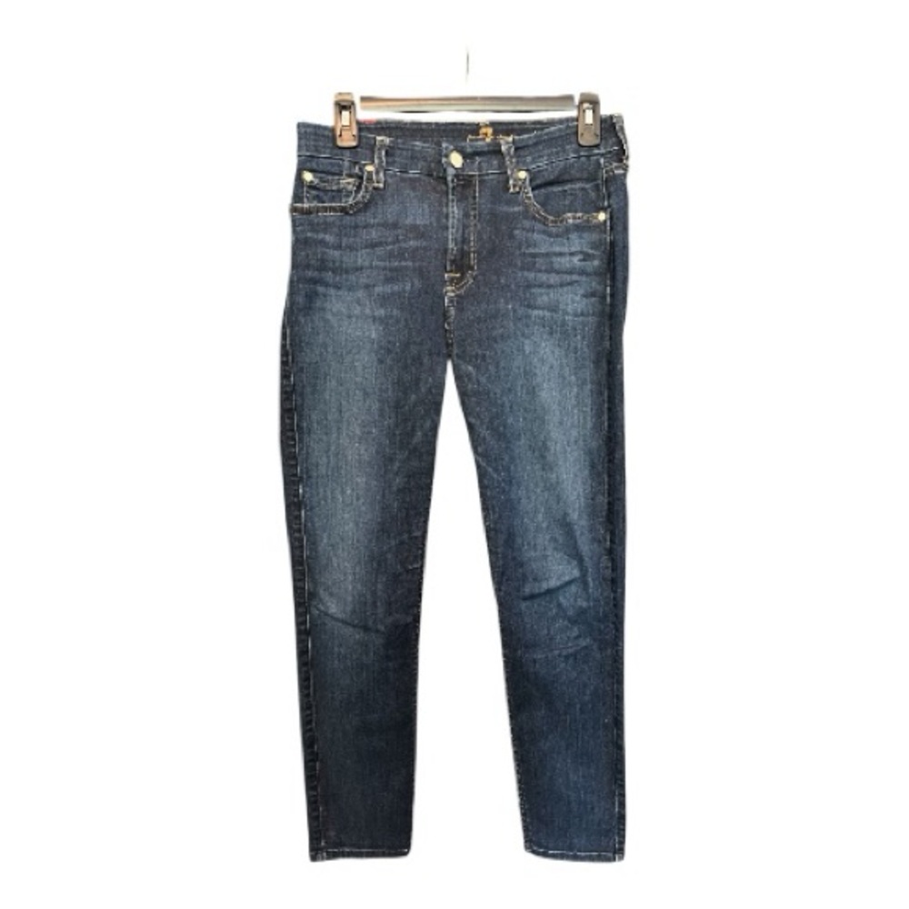 ✨ EUC 7 FOR ALL MANKIND Dark Wash Kimmie Crop Jeans | Women’s Sz 28